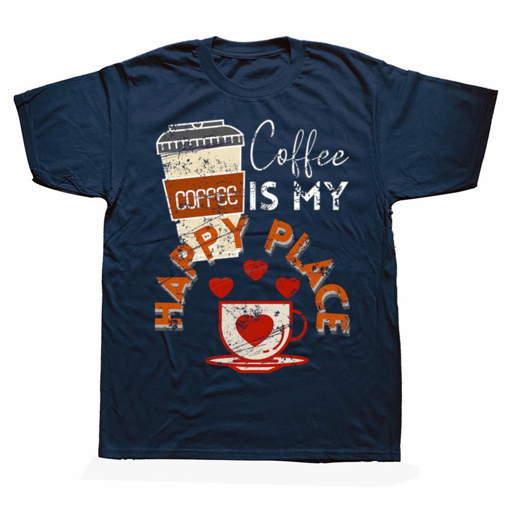 Coffee Is My Safe Place Comfort T Shirt Women Funny Retro Coffee Graphic Tee Aesthetic Tshirt High Quality Cotton Tshirt