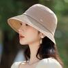 Sun Protection Hat Women'S High-End Sense Elegant Splicing Straw Bucket Hat Outdoor Sun Protection Cover Hat Lafite Straw Hat
