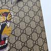 [Pre-Owned] Tiger Head Print Logo Wristband Canvas And Leather Clutch - Very Good #1QO79Y4