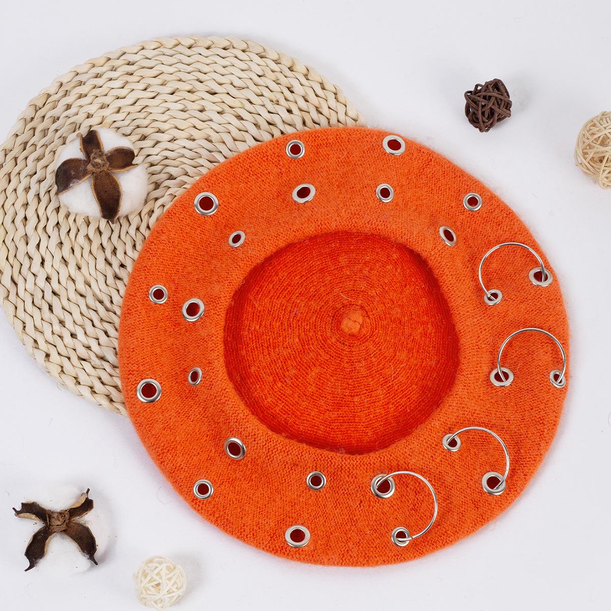 

Женский европейский и американский берет в корейском стиле, ретро, осенне-зимний 27.5*7cm чёрный