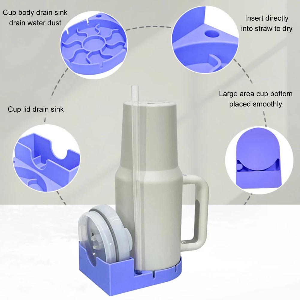 Silikon Becher Trockenständer Rutschfester Flaschen Wasserfilter Ständer Sportflasche Abtropfständer für Stanley Cup Deckel Sportflasche