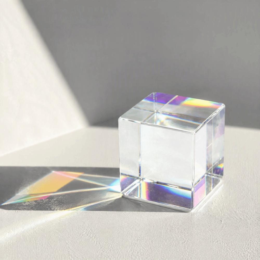 15x15mm Optical Glass Prism Cube Artificial Crystal Color Cube Prism X Cube Prism  Home Decor
