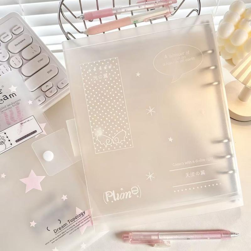 Loose-Leaf Ring Binder Notebook Ins Style Scrub PP Cover 1/10Pcs for School Office Study Journal Planning