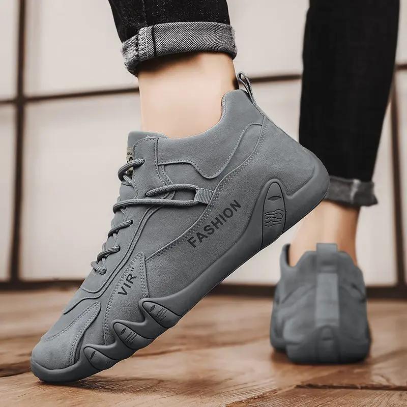 Fashion Men's Shoes Autumn Flat Bottomed Workwear Lightweight Anti Slip Men's Sports Construction Site Versatile Soft Soled Trendy Shoes
