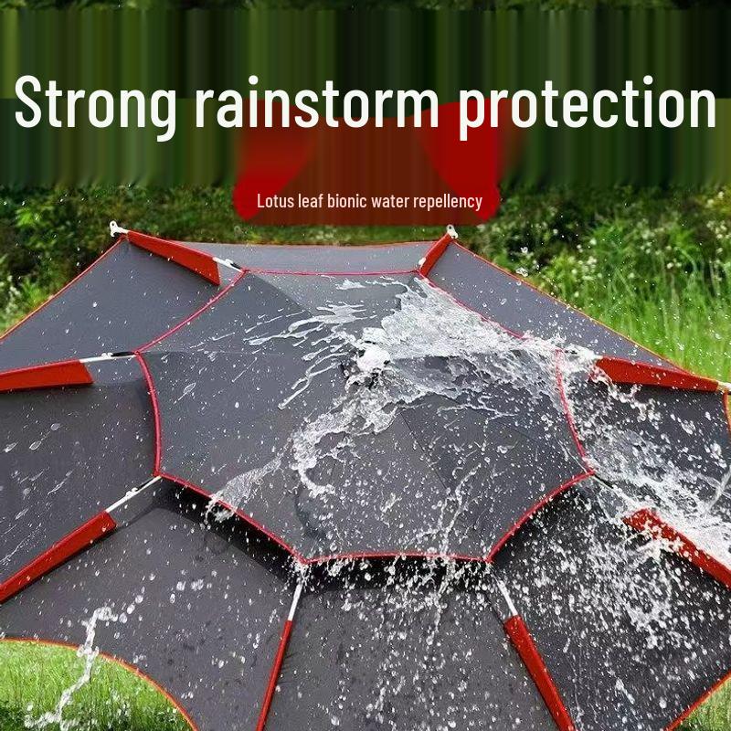 Universal Large Outdoor Fishing Umbrella: Thickened Black Glue for Sun & Rain Protection, Sun Shade & Cane Functionality