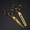 Gold Floral Damascus 6.0" Hairdressing & Barber Scissors - Serrated & Thinning