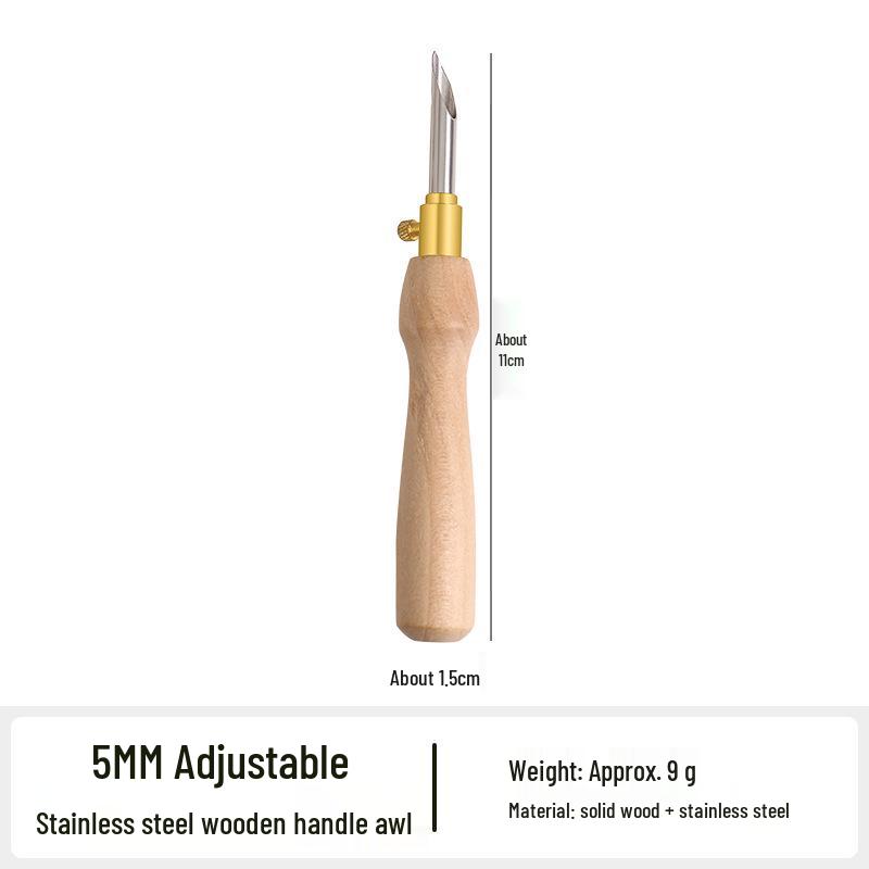 Wooden Handle Russian Punch Needle Tool with Gold-Plated Head for Chunky Yarn Embroidery