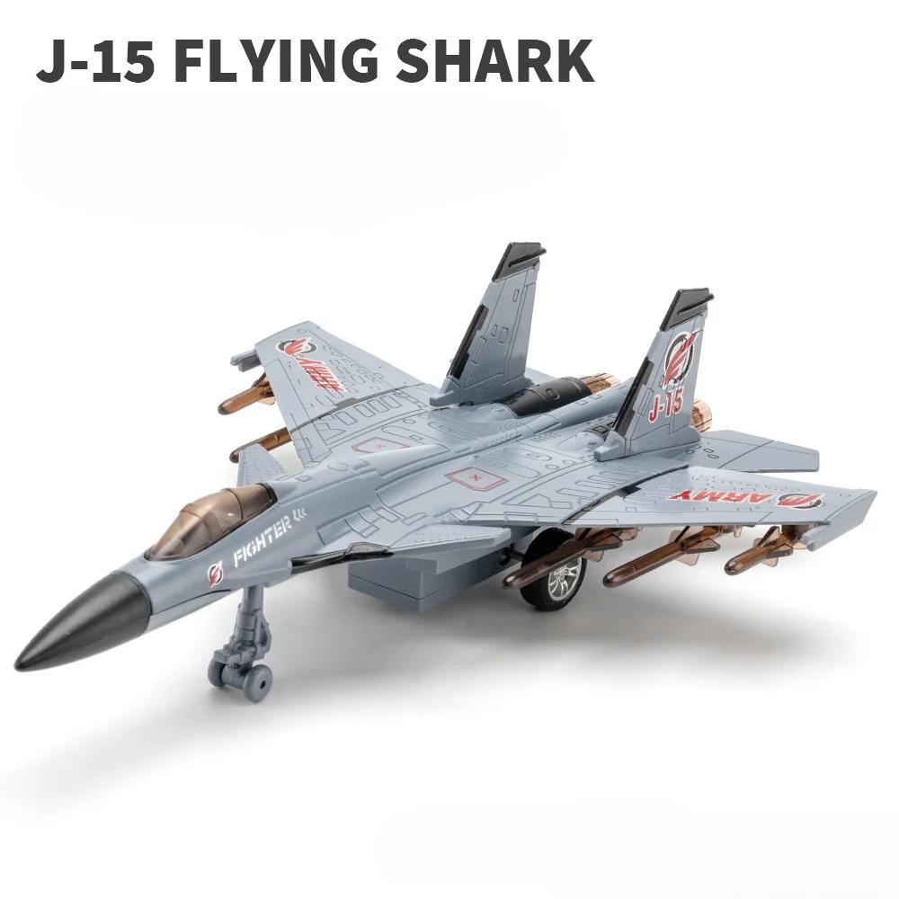 1/50 J-10 J-20 F-16 F-22 J-15 Fighter Model Toy Airplane Alloy Diecast Music Light  Pull Back Fighter Plane Model for Kids Gifts