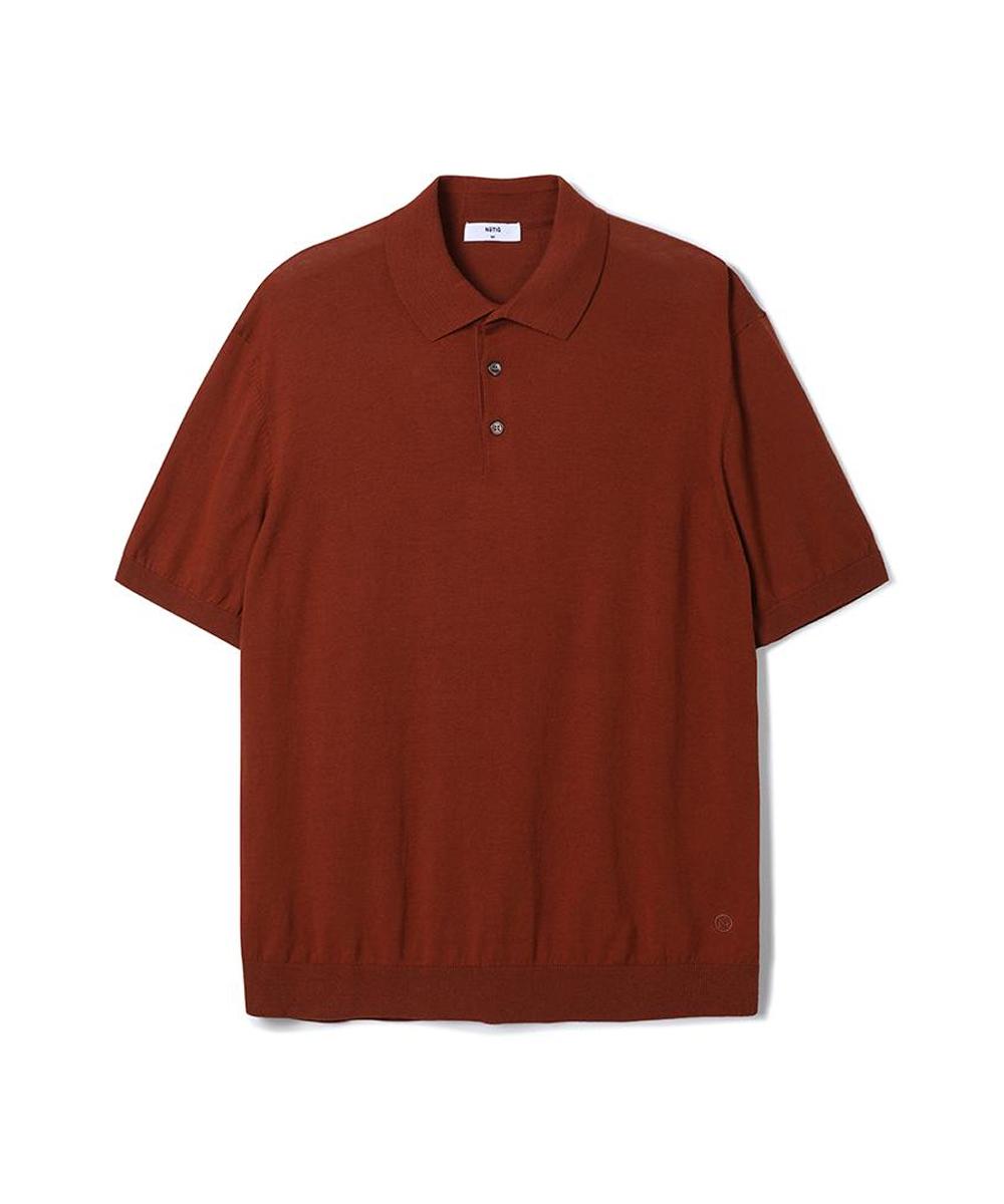 Notig Cotton 100% Washable Pique Collar Knit Brown_Oks2Swts102W1 Brown/095