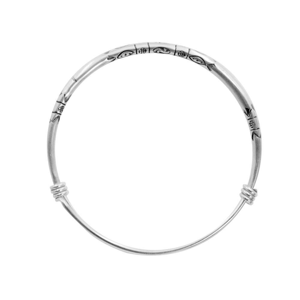 S925 Sterling Silver Handmade Tai Chi Bagua Small Fish Bracelet for Women's Retro Thai Silver Exotic Ethnic Style, Old Art Bracelet