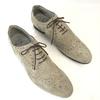 Hergestellt in Spanien ZAMPIERE Wildleder Full Brogue Wingtip Schuhe Herren 10.5 29.0 Beige(GEBRAUCHT)