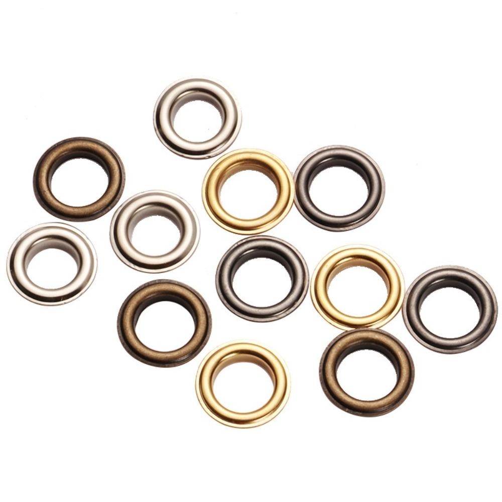 100Sets/pack Silvery Eyelet Grommet Round Rings Tarp Accessories DIY Copper Eyelet Grommet
