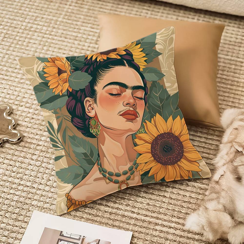 

FFrida Kahlo SINGER Pillow Case Antidustmite Invisible Zipper Sofa Bed 30x30 cm