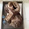 Elegant Pastel Pink & Mint Green Japanese Korean Style Scarf - Soft Drapey Lightweight Fabric, Neutral Beige & Lavender Tones, Versatile Head Wrap