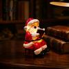 Desktop Holiday Accents Santa Claus Night Light, Resin Christmas Tabletop Ornament with Light Warm LED Lighting, Bedroom Bedside Table Decoration Cute
