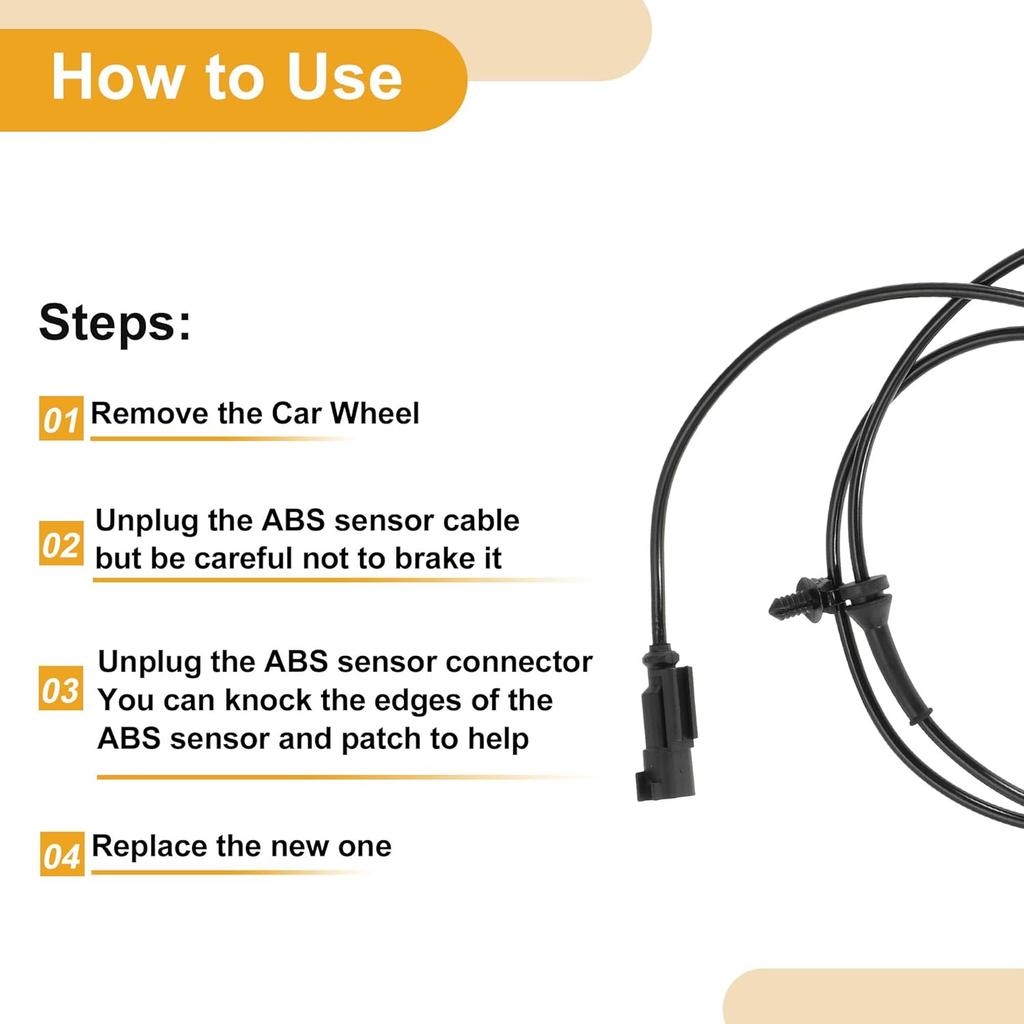 ABS Wheel Speed Sensor No.CB5Z2C204A Front Left Right ABS Sensor Anti-Lock Braking System Sensor for Ford Explorer 2011-2012