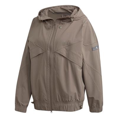 X Stella McCartney Kollaboration Outdoor Sport Freizeit Training Kapuzenjacke mit Reißverschluss Damenjacken Braun GC9203
