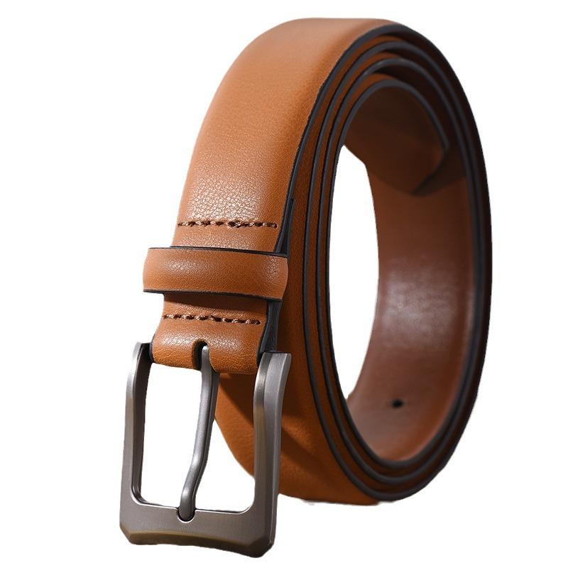Retro Belt for Men Casual Business Simple Belt for Men Middle-aged and Young Men Fashionable Versatile Pin Buckle Belt