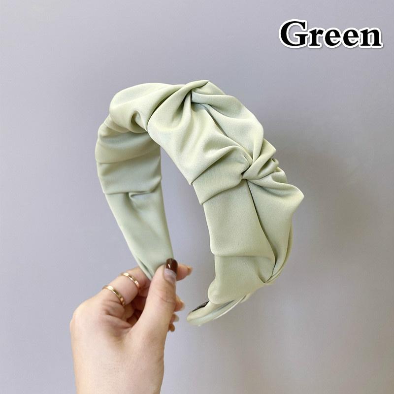 Fashion Women Pleated Wide Side Hairband Candy Color Hair Hoop Hair Accessories