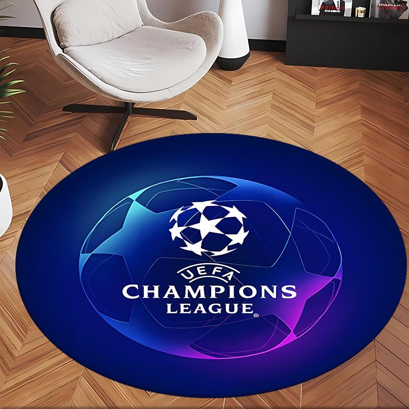 Uefa Champions (1) Round Office Rug Decorative Floor Rug for Office Bedroom Living Room and Home Space