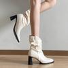 New Short Boots, Women's Shoes, Minimalist Square-toed Shoes, Height-increasing Shoes