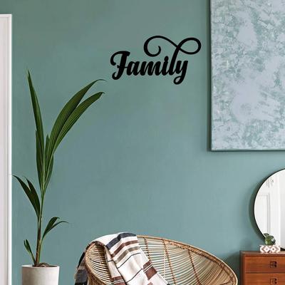 Family Metal Wall Sign - Cursive Décorative Accent, Word Sign for Wall Decor, Hanging Wall Art, and Metal Wall Hanging