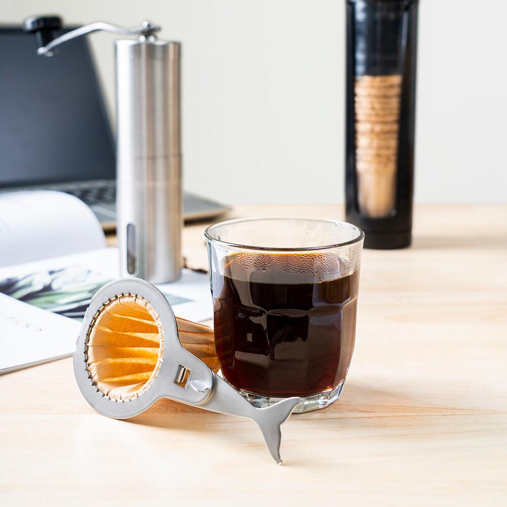 i Cafilas [HLB15] Enkleste Håndlagde Kaffeholder Klemme Bryggerstativ Rist Papirfilter for Dryppkaffe Hindre Fall Av 304 Rustfritt stål