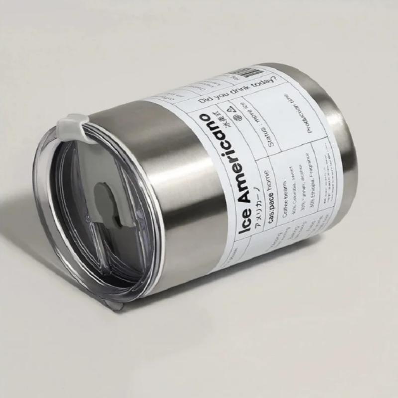Stainless Steel Insulated American Coffee Mug Portable Outdoor Mug With Straw 320Ml