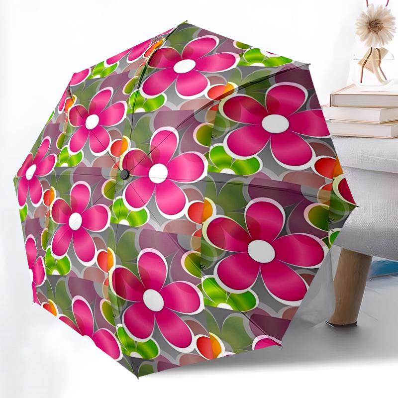 

1pc Floral Pattern Automatic Umbrella - Automatic Opening And Closing, Sturdy Iron Frame, Formal Occasions yy251018235