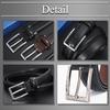 [Buzz Selection] Crocodile Pattern PU Leather Belt, Stylish Buckle Accessory, Business Wear for Men, LBT772 (Black Crocodile Pattern)