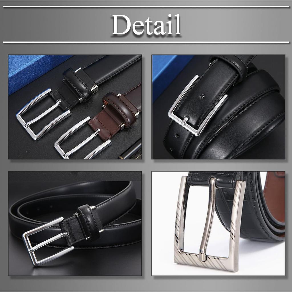 [Buzz Selection] Crocodile Pattern PU Leather Belt, Stylish Buckle Accessory, Business Wear for Men, LBT772 (Black Crocodile Pattern)