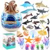 Dolphins Sharke Penguins Children Marine Animal Figures Set Model Toys Decor