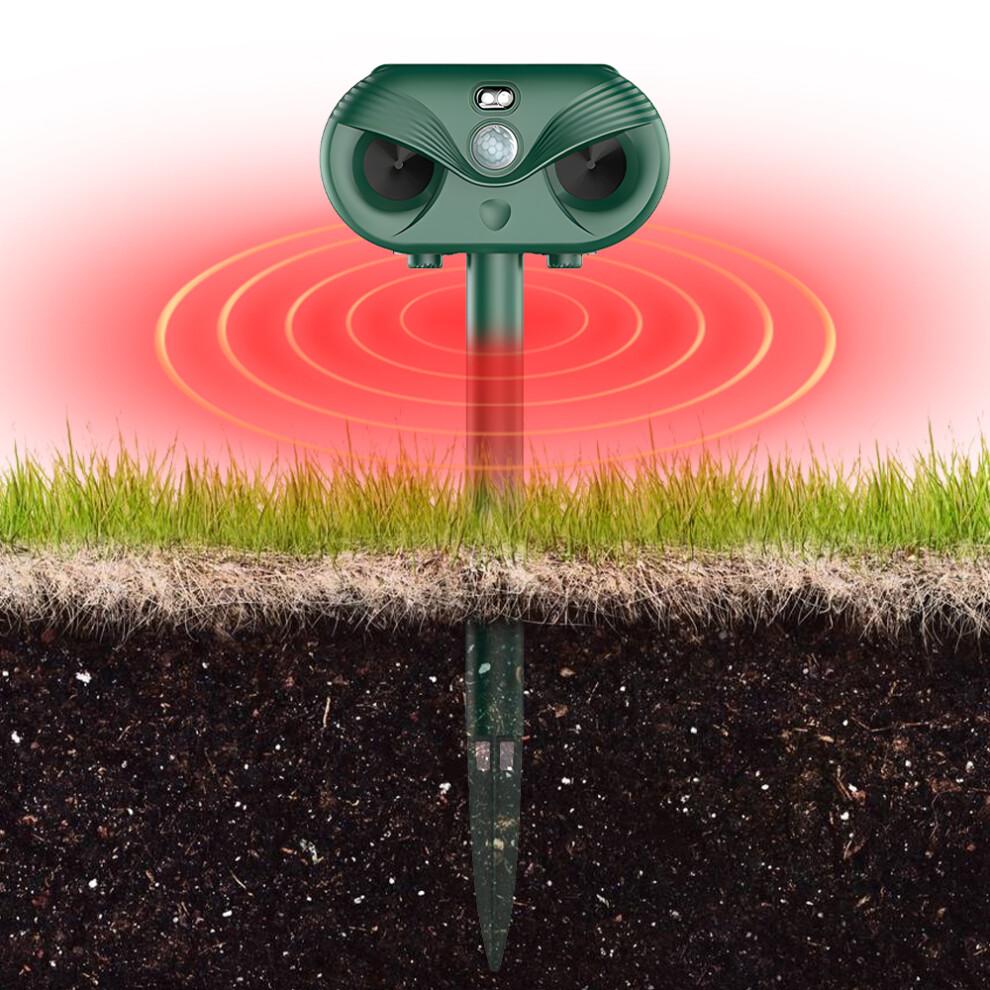 Easy Install Solar Powered Animal Repeller Ultrasonic & LED Lights