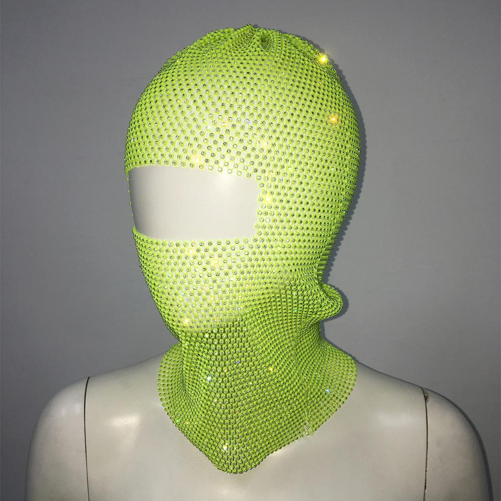 Fashion Bling Rhinestone Face Mask Full Coverage Sun Protection Stylish Face Shield Headgear