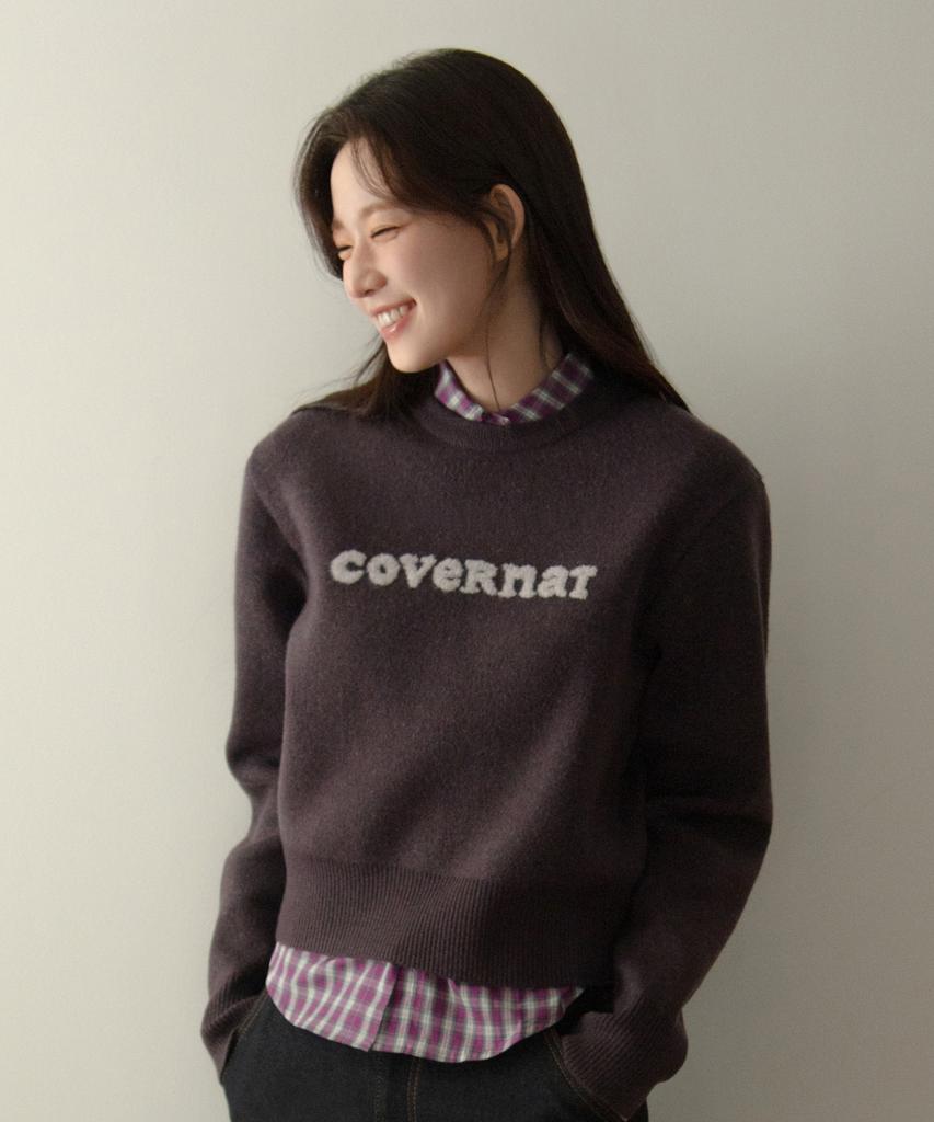 COVERNAT WOMAN Cooper Logo Knit Purple