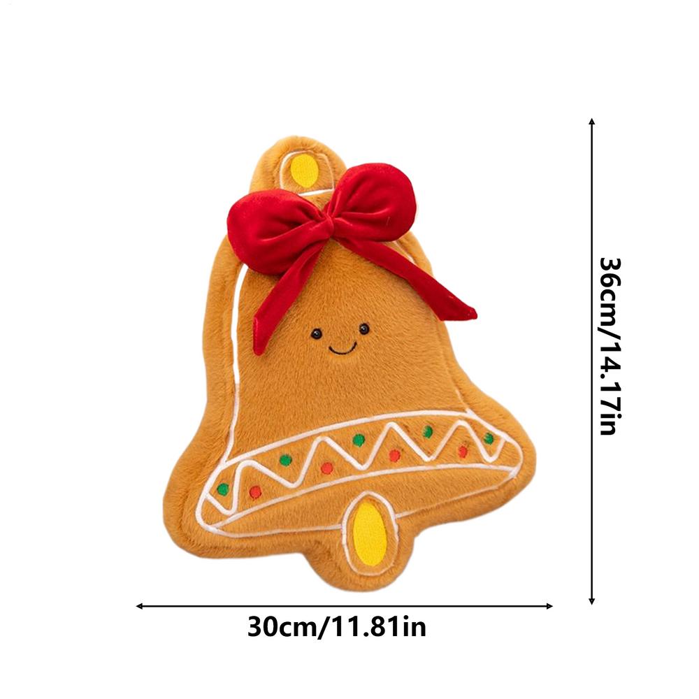 Christmas Throw Pillow Gingerbread Plush Cushion Holiday Theme Decor Soft Sofa Cushion for Bedroom Dorm Living Room Kid Room