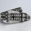 Skull Buckle Rhinestone Studded Belt Trendy Waistband  Jeans Short Skirt Women Men Accessories