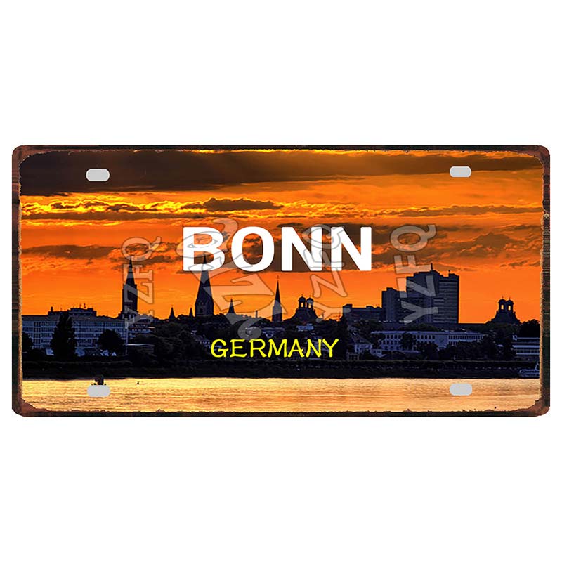 YZFQ30X15CM Bonn Rotterdam Manchester City Retro Tin Metal Sign Travel Souvenir Wall Pub Shop Home Garage  Art Decor  DC-1297B