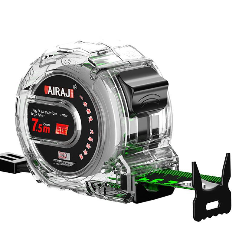 Hochpräzises 10 m langes fluoreszierendes Maßband mit doppelseitiger Skala und Lineal aus gehärtetem Stahl