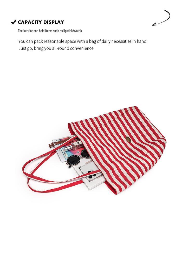 Korean-Style Canvas Shoulder Bag for Women - 2025 Summer Collection, Versatile & Spacious Tote