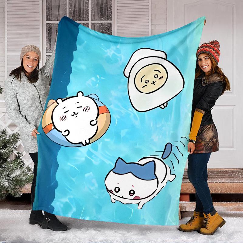 Chiikawa1 printed throw blanket—lightweight,soft,warm;versatile blanket for all seasons—perfect as &air-conditioning throw,nap blanket