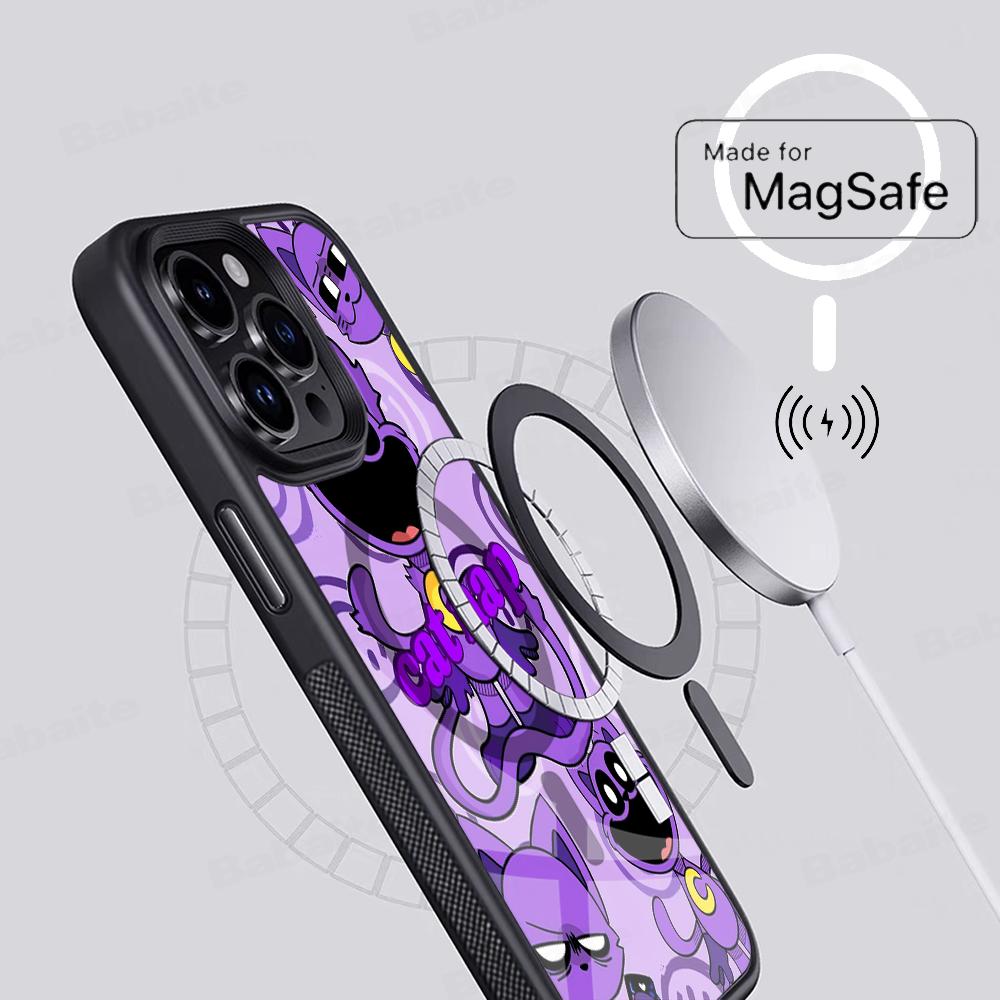S-Lachende C-Kreaturen C-KATZENSCHLAF HUNDETAG Handyhülle Magesafe Magnetische Kabellose Ladehülle Für iPhone 16 13 14 15 Pro Max Plus Mini