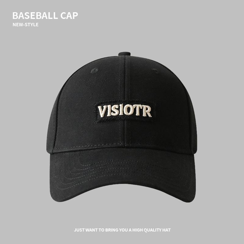 Baseball cap female spring and summer deep-topped wide-brimmed big-headed cap couple Joker tide show face small sun visor.