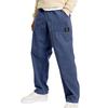 Men Baggy Loose Fit Casual Straight Leg Uncuffed Cargo Sweatpants Fall Winter Velvet Long Trousers