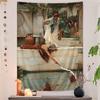 John William Waterhouse Anime Tapestry Hippie Flower Wall Carpets Dorm Decor Cheap Hippie Wall Hanging