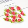 50Pcs Mini Rose Artificial Flowers Heads 2cm Buds Fabric Flower Wedding Decoration Craft Supplies Ribbon Bow-Knot Gift Decor