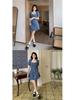 2025 Summer Women's Lace Denim Short Dress - Age-Reducing Design, Slimming Tummy Control, Thin Style
