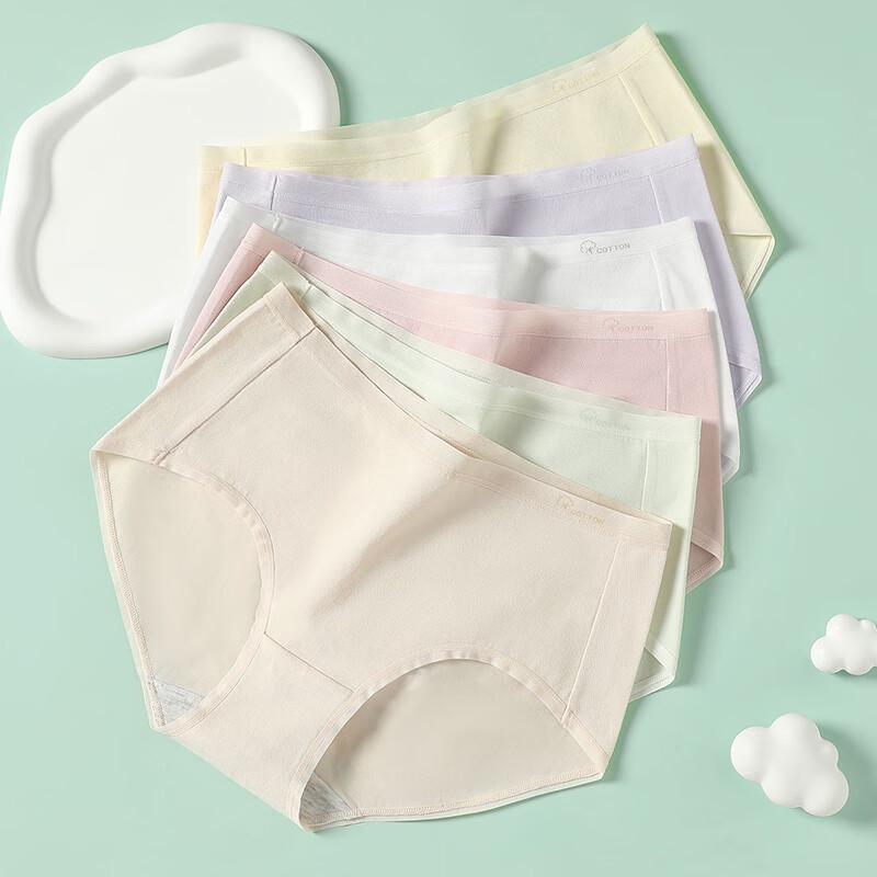 Fenteng Women's 10A Antibacterial Cotton Briefs 6-Pack