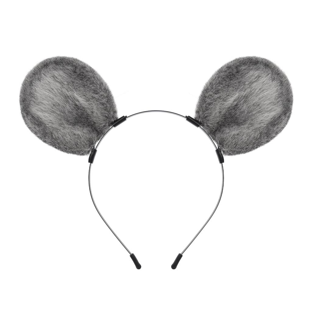 Halloween handmade plush simulated mouse ears cos animal ears and tail set cute animal ears headband headdress