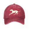 Elegante Windhund Bewegungs-Linienkunst Neue Vintage Gewaschene Baumwolle Baseballkappe Sonnenhüte